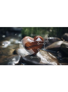 Intra Συλλεκτικό Ξύλινο Παζλ Plywood  4mm - Ξύλινο αντικείμενο σε σχήμα καρδιάς σε βράχους με νερό Σε Ξύλινο Κουτί - Διαστάσεις: 10x10 cm – 25 κομμάτια