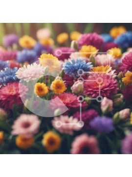 Intra Συλλεκτικό Ξύλινο Παζλ Plywood  4mm - Πολύχρωμο μπουκέτο λουλουδιών για ειδικές περιστάσεις Σε Ξύλινο Κουτί - Διαστάσεις: 10x10 cm – 25 κομμάτια