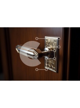 Intra Συλλεκτικό Ξύλινο Παζλ Plywood  4mm - Κοντινό πλάνο της μεταλλικής λαβής πόρτας Σε Ξύλινο Κουτί - Διαστάσεις Puzzle: 10x10 cm – 25 κομμάτια