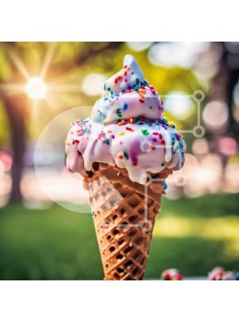 Σετ των 2 Intra Συλλεκτικό Ξύλινο Παζλ Plywood  4mm - Πολύχρωμο χωνάκι παγωτού στο πάρκο με ψεκασμούς Σε Ξύλινο Κουτί - Διαστάσεις: 10x10 cm – 25 κομμάτια