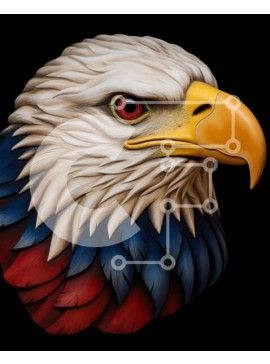 Σετ των 2 Intra Συλλεκτικό Ξύλινο Παζλ Plywood  4mm - Στυλιζαρισμένο φαλακρό κεφάλι αετού Σε Ξύλινο Κουτί - Διαστάσεις: 10x10 cm – 25 κομμάτια