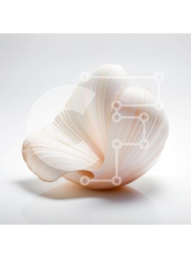 Intra Συλλεκτικό Ξύλινο Παζλ Plywood  4mm - Μεγάλο λευκό κοχύλι σε υπόλευκη επιφάνεια Σε Ξύλινο Κουτί - Διαστάσεις: 10x10 cm – 25 κομμάτια