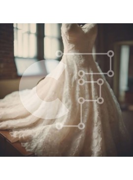 Σετ των 2 Intra Συλλεκτικό Ξύλινο Παζλ Plywood  4mm - Λευκό νυφικό που εμφανίζεται μπροστά από μεγάλα παράθυρα Σε Ξύλινο Κουτί - Διαστάσεις: 10x10 cm – 25 κομμάτια