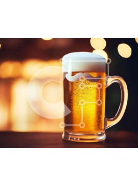 Σετ των 2 Intra Συλλεκτικό Ξύλινο Παζλ Plywood  4mm - Ποτήρι μπύρας με αφρώδες κεφάλι και βρώσιμο μουστάκι Σε Ξύλινο Κουτί - Διαστάσεις: 10x10 cm – 25 κομμάτια