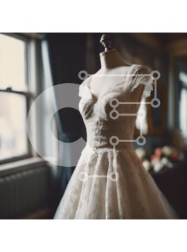 Σετ των 2 Intra Συλλεκτικό Ξύλινο Παζλ Plywood  4mm - Λευκό νυφικό που εμφανίζεται από ανοιχτό παράθυρο με λουλούδια Σε Ξύλινο Κουτί - Διαστάσεις: 10x10 cm – 25 κομμάτια