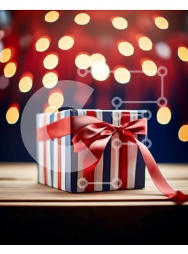 Intra Συλλεκτικό Ξύλινο Παζλ Plywood  4mm - Πολύχρωμο κουτί δώρου σε ξύλινο τραπέζι Σε Ξύλινο Κουτί - Διαστάσεις Puzzle: 10x10 cm – 25 κομμάτια