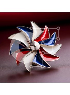 Σετ των 2 Intra Συλλεκτικό Ξύλινο Παζλ Plywood  4mm - Κόκκινη, λευκή και μπλε καρφίτσα καρφίτσας Σε Ξύλινο Κουτί - Διαστάσεις: 10x10 cm – 25 κομμάτια