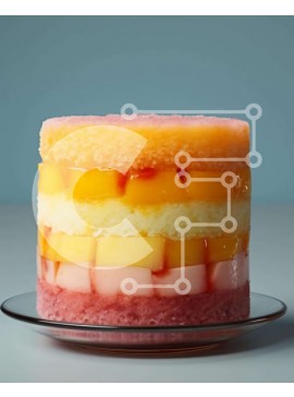 Σετ των 2 Intra Συλλεκτικό Ξύλινο Παζλ Plywood  4mm - Πολύχρωμο κέικ φρούτων με πολλές στρώσεις Σε Ξύλινο Κουτί - Διαστάσεις: 10x10 cm – 25 κομμάτια