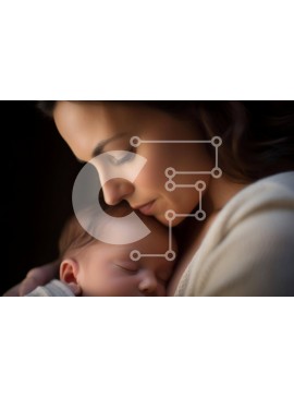 Intra Συλλεκτικό Ξύλινο Παζλ Plywood  4mm - Μητέρα που κρατά το μωρό που κοιμάται Σε Ξύλινο Κουτί - Διαστάσεις Puzzle: 10x10 cm – 25 κομμάτια