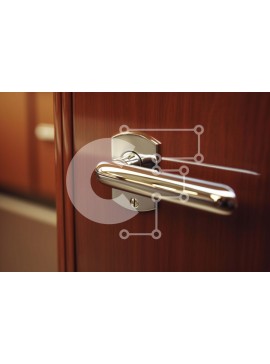 Intra Συλλεκτικό Ξύλινο Παζλ Plywood  4mm - Λαβή πόρτας από ανοξείδωτο χάλυβα σε ξύλινο ντουλάπι Σε Ξύλινο Κουτί - Διαστάσεις Puzzle: 10x10 cm – 25 κομμάτια