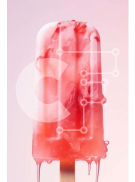 Σετ των 2 Intra Συλλεκτικό Ξύλινο Παζλ Plywood  4mm - Ροζ παγωτό Popsicle σε πορτοκαλί φόντο Σε Ξύλινο Κουτί - Διαστάσεις: 10x10 cm – 25 κομμάτια