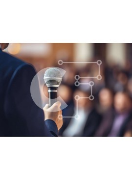 Intra Συλλεκτικό Ξύλινο Παζλ Plywood  4mm - Άνδρας που μιλά μπροστά στο κοινό Σε Ξύλινο Κουτί - Διαστάσεις Puzzle: 10x10 cm – 25 κομμάτια