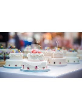 Σετ των 2 Intra Συλλεκτικό Ξύλινο Παζλ Plywood  4mm - Κομψές λευκές τούρτες τριών επιπέδων για εκδηλώσεις και γιορτές Σε Ξύλινο Κουτί - Διαστάσεις: 10x10 cm – 25 κομμάτια