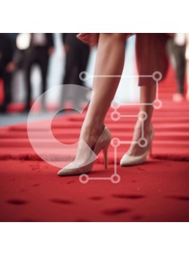 Σετ των 2 Intra Συλλεκτικό Ξύλινο Παζλ Plywood  4mm - Γυναίκα με ψηλά τακούνια στο κόκκινο χαλί Σε Ξύλινο Κουτί - Διαστάσεις: 10x10 cm – 25 κομμάτια