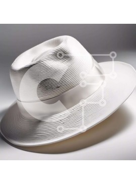 Σετ των 2 Intra Συλλεκτικό Ξύλινο Παζλ Plywood  4mm - Λευκό καπέλο Fedora σε υπόλευκο φόντο Σε Ξύλινο Κουτί - Διαστάσεις: 10x10 cm – 25 κομμάτια