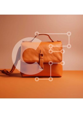 Σετ των 2 Intra Συλλεκτικό Ξύλινο Παζλ Plywood  4mm - Πορτοκαλί τσάντα σε φωτεινό φόντο Σε Ξύλινο Κουτί - Διαστάσεις: 10x10 cm – 25 κομμάτια