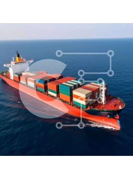 Intra Συλλεκτικό Ξύλινο Παζλ Plywood  4mm - Πλοίο εμπορευματοκιβωτίων που πλέει στον ανοιχτό ωκεανό Σε Ξύλινο Κουτί - Διαστάσεις Puzzle: 10x10 cm – 25 κομμάτια