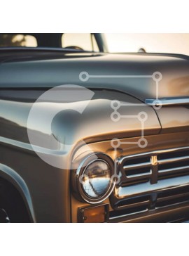 Intra Συλλεκτικό Ξύλινο Παζλ Plywood  4mm - Vintage φορτηγό με σημάδια φθοράς Σε Ξύλινο Κουτί - Διαστάσεις Puzzle: 10x10 cm – 25 κομμάτια