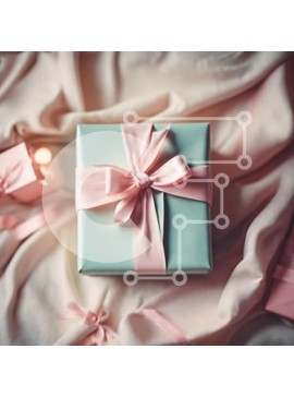 Intra Συλλεκτικό Ξύλινο Παζλ Plywood  4mm - Ρομαντικό μπλε και ροζ κουτί δώρου με κεριά Σε Ξύλινο Κουτί - Διαστάσεις Puzzle: 10x10 cm – 25 κομμάτια