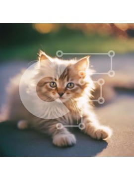 Intra Συλλεκτικό Ξύλινο Παζλ Plywood  4mm - Αξιολάτρευτη αφράτη γάτα Σε Ξύλινο Κουτί - Διαστάσεις: 10x10 cm – 25 κομμάτια