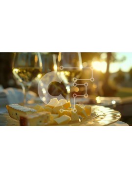 Σετ των 2 Intra Συλλεκτικό Ξύλινο Παζλ Plywood  4mm - Εξωτερική τραπεζαρία με κρασί και τυρί Σε Ξύλινο Κουτί - Διαστάσεις: 10x10 cm – 25 κομμάτια