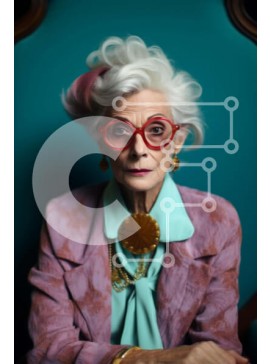 Intra Συλλεκτικό Ξύλινο Παζλ Plywood  4mm - Ηλικιωμένη γυναίκα που φορά ροζ σακάκι και κοσμήματα Σε Ξύλινο Κουτί - Διαστάσεις Puzzle: 10x10 cm – 25 κομμάτια