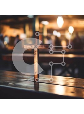 Intra Συλλεκτικό Ξύλινο Παζλ Plywood  4mm - Ξύλινος σταυρός στο τραπέζι Σε Ξύλινο Κουτί - Διαστάσεις Puzzle: 10x10 cm – 25 κομμάτια