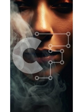 Intra Συλλεκτικό Ξύλινο Παζλ Plywood  4mm - Γυναίκα που εκπνέει καπνό Σε Ξύλινο Κουτί - Διαστάσεις Puzzle: 10x10 cm – 25 κομμάτια