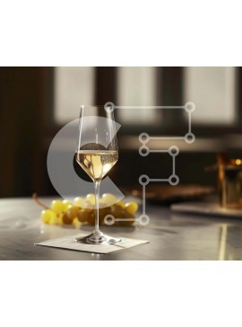 Σετ των 2 Intra Συλλεκτικό Ξύλινο Παζλ Plywood  4mm - Κρασί και σαμπάνια με σταφύλια και χαρτοπετσέτα στο τραπέζι Σε Ξύλινο Κουτί - Διαστάσεις: 10x10 cm – 25 κομμάτια