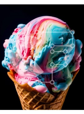 Σετ των 2 Intra Συλλεκτικό Ξύλινο Παζλ Plywood  4mm - Πολύχρωμο χωνάκι παγωτού Σε Ξύλινο Κουτί - Διαστάσεις: 10x10 cm – 25 κομμάτια