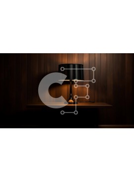 Intra Συλλεκτικό Ξύλινο Παζλ Plywood  4mm - Σκοτεινό δωμάτιο με ξύλινα πάνελ τοίχου και μαύρο φωτιστικό Σε Ξύλινο Κουτί - Διαστάσεις Puzzle: 10x10 cm – 25 κομμάτια