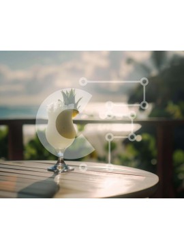 Σετ των 2 Intra Συλλεκτικό Ξύλινο Παζλ Plywood  4mm - Δροσιστικό κοκτέιλ δίπλα στην παραλία Σε Ξύλινο Κουτί - Διαστάσεις: 10x10 cm – 25 κομμάτια