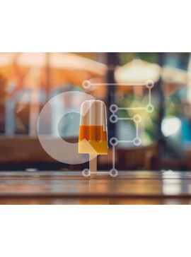 Σετ των 2 Intra Συλλεκτικό Ξύλινο Παζλ Plywood  4mm - Παγωτό Popsicle σε ξύλινο τραπέζι με ομπρέλες Σε Ξύλινο Κουτί - Διαστάσεις: 10x10 cm – 25 κομμάτια