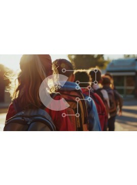 Intra Συλλεκτικό Ξύλινο Παζλ Plywood  4mm - Παιδιά που περπατούν στο σχολείο Σε Ξύλινο Κουτί - Διαστάσεις Puzzle: 10x10 cm – 25 κομμάτια