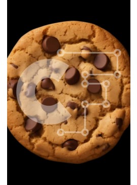 Intra Συλλεκτικό Ξύλινο Παζλ Plywood  4mm - Μπισκότο με τσιπ σοκολάτας σε μαύρο φόντο Σε Ξύλινο Κουτί - Διαστάσεις: 10x10 cm – 25 κομμάτια