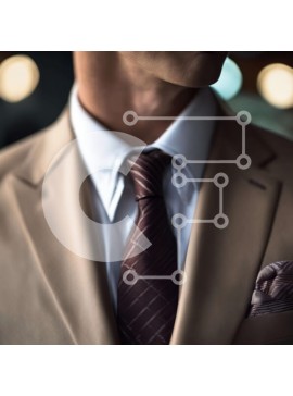 Intra Συλλεκτικό Ξύλινο Παζλ Plywood  4mm - Κομψός άντρας με μαύρισμα κοστούμι και καφέ γραβάτα Σε Ξύλινο Κουτί - Διαστάσεις Puzzle: 10x10 cm – 25 κομμάτια