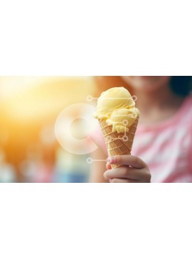 Intra Συλλεκτικό Ξύλινο Παζλ Plywood  4mm - Νεαρό κορίτσι που κρατά χωνάκι παγωτού Σε Ξύλινο Κουτί - Διαστάσεις Puzzle: 10x10 cm – 25 κομμάτια