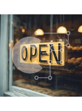 Intra Συλλεκτικό Ξύλινο Παζλ Plywood  4mm - Ανοιχτή πινακίδα αρτοποιείου με ντόνατς και γλυκά Σε Ξύλινο Κουτί - Διαστάσεις Puzzle: 10x10 cm – 25 κομμάτια