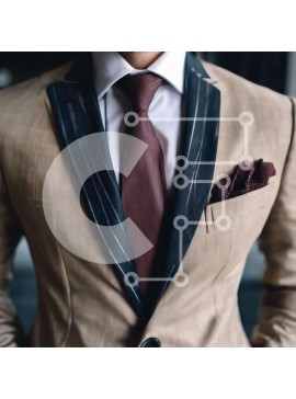 Intra Συλλεκτικό Ξύλινο Παζλ Plywood  4mm - Άνδρας με μαύρισμα στολή και ριγέ γραβάτα Σε Ξύλινο Κουτί - Διαστάσεις Puzzle: 10x10 cm – 25 κομμάτια