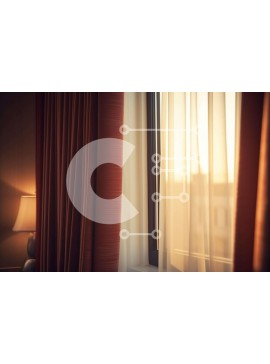 Intra Συλλεκτικό Ξύλινο Παζλ Plywood  4mm - Εσωτερική άποψη ενός δωματίου με παράθυρο, κουρτίνες, λάμπα και βάζο Σε Ξύλινο Κουτί - Διαστάσεις Puzzle: 10x10 cm – 25 κομμάτια