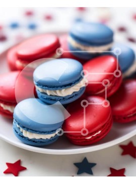 Σετ των 2 Intra Συλλεκτικό Ξύλινο Παζλ Plywood  4mm - Κόκκινα, λευκά και μπλε αμυγδαλωτά στο Patriotic Plate Σε Ξύλινο Κουτί - Διαστάσεις: 10x10 cm – 25 κομμάτια