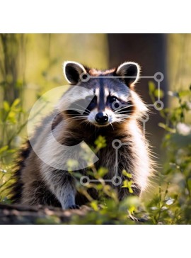 Intra Συλλεκτικό Ξύλινο Παζλ Plywood  4mm - Μικρό ρακούν στο δάσος Σε Ξύλινο Κουτί - Διαστάσεις: 10x10 cm – 25 κομμάτια