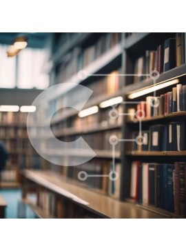 Intra Συλλεκτικό Ξύλινο Παζλ Plywood  4mm - Άδεια βιβλιοθήκη με άτομα που περιηγούνται σε βιβλία Σε Ξύλινο Κουτί - Διαστάσεις Puzzle: 10x10 cm – 25 κομμάτια