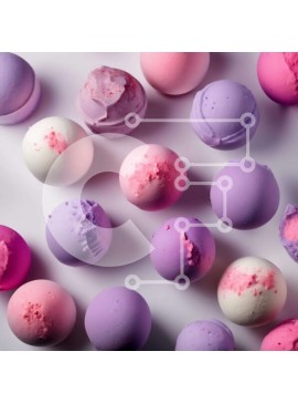 Σετ των 2 Intra Συλλεκτικό Ξύλινο Παζλ Plywood  4mm - Ποικιλία από ροζ, μοβ και λευκές βόμβες μπάνιου Σε Ξύλινο Κουτί - Διαστάσεις: 10x10 cm – 25 κομμάτια