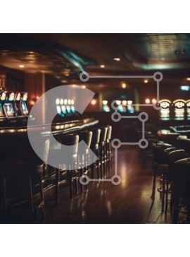 Intra Συλλεκτικό Ξύλινο Παζλ Plywood  4mm - Dark Empty Casino Bar με Κουλοχέρηδες Σε Ξύλινο Κουτί - Διαστάσεις Puzzle: 10x10 cm – 25 κομμάτια