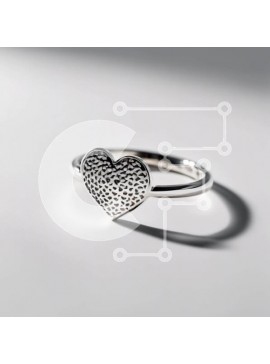 Σετ των 2 Intra Συλλεκτικό Ξύλινο Παζλ Plywood  4mm - Ασημένιο δαχτυλίδι σε σχήμα καρδιάς με διαμάντια Σε Ξύλινο Κουτί - Διαστάσεις: 10x10 cm – 25 κομμάτια