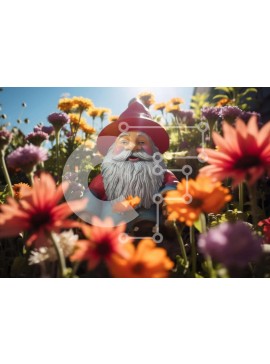 Intra Συλλεκτικό Ξύλινο Παζλ Plywood  4mm - Πολύχρωμο στοιχειό κήπου ανάμεσα στα λουλούδια Σε Ξύλινο Κουτί - Διαστάσεις: 10x10 cm – 25 κομμάτια