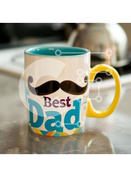 Intra Συλλεκτικό Ξύλινο Παζλ Plywood  4mm - Κούπα καφέ και φλιτζάνι μουστάκι σε ηλεκτρικό βραστήρα Σε Ξύλινο Κουτί - Διαστάσεις Puzzle: 10x10 cm – 25 κομμάτια