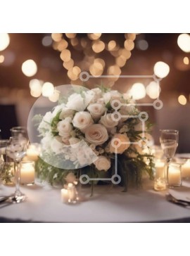 Σετ των 2 Intra Συλλεκτικό Ξύλινο Παζλ Plywood  4mm - Κομψό λευκό τραπέζι με λουλούδια και κεριά Σε Ξύλινο Κουτί - Διαστάσεις: 10x10 cm – 25 κομμάτια