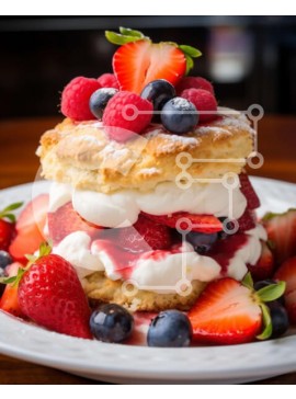 Σετ των 2 Intra Συλλεκτικό Ξύλινο Παζλ Plywood  4mm - Επιδόρπιο φρούτων και μπισκότων με σαντιγί Σε Ξύλινο Κουτί - Διαστάσεις: 10x10 cm – 25 κομμάτια